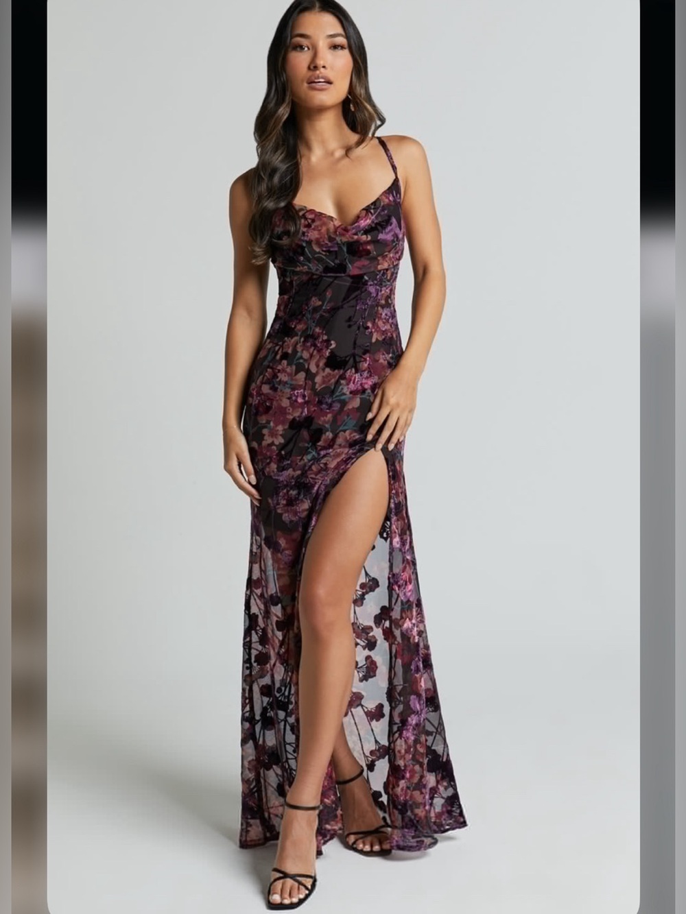showpo "aletta" dress in -burn out floral- SIZE2